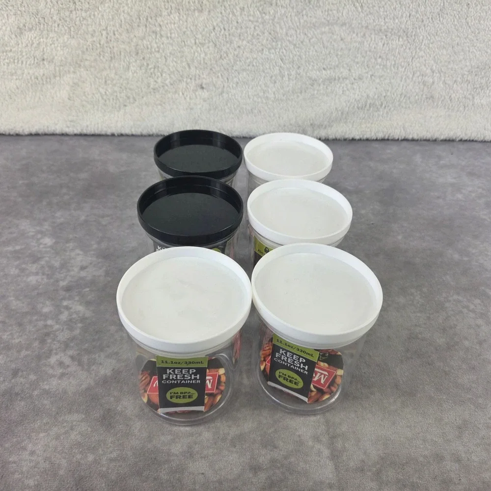 Mr Handy 6pc Airtight Canister Set 11.1oz 330mL Clear BPA Free Food Storage